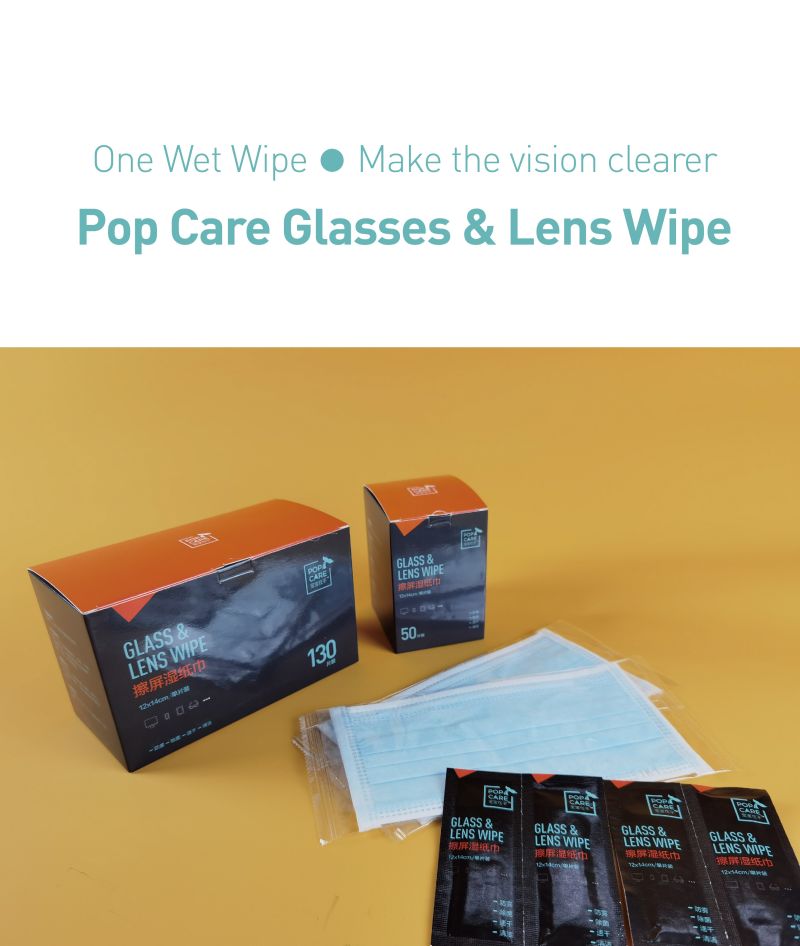 Anti-Bacterial One-Time Use Glasses Wipe Cloth with Case