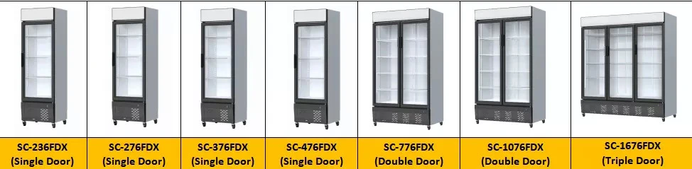 Commercial Superstores Upright One Door Tempered Glass Cooler Freezer