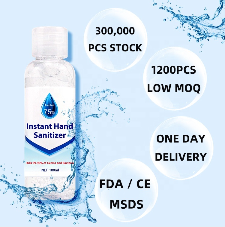 Private Label Hand Sanitizer Manufacturer 75% Alcohol Antibacterial No Wash Hand Sanitizer Gel 100ml Antibacterial Hand Wash Gel