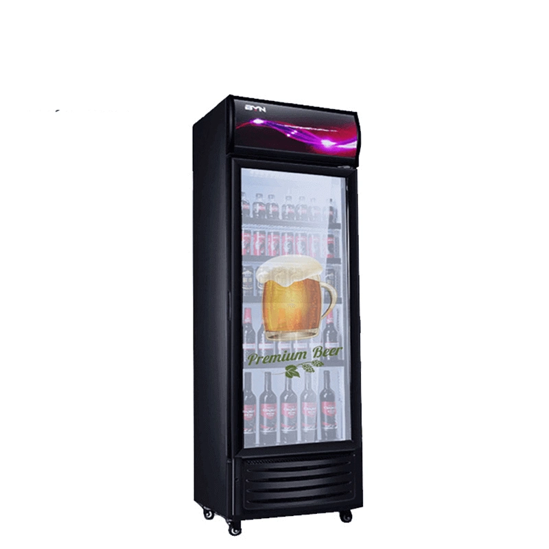 Commercial Transparent LCD 49inch Display Glass Door Fridge with Advertising