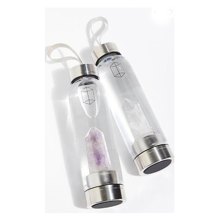 Pyrex Sport Glass Bottle with Crystal Decoration Portable Glass Water Bottle Travel Glass Bottle