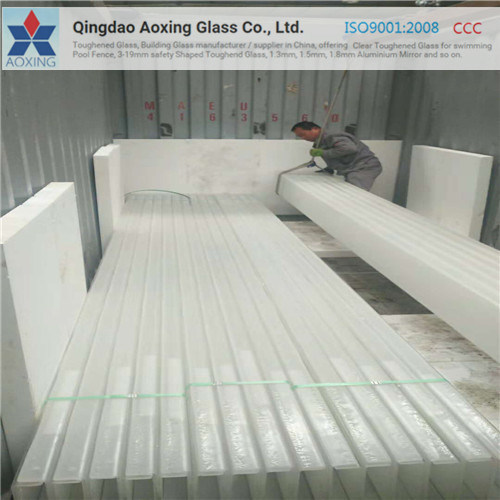 Clear Float/Toughened/Tempered U Profile Glass with Sand Blast