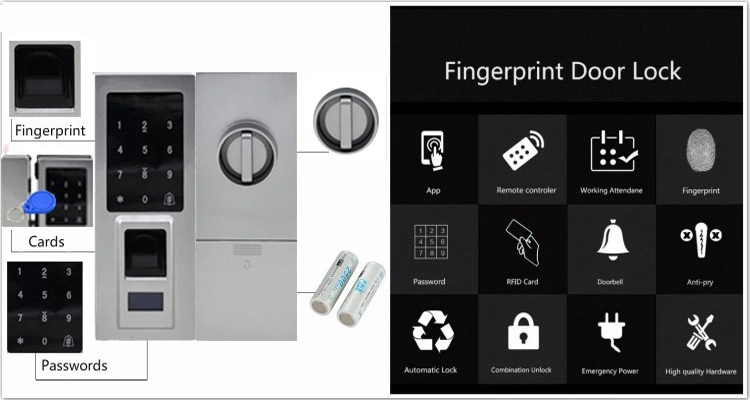 Superior Quality Fingerprint Electronic Glass Door Lock with USB Interface
