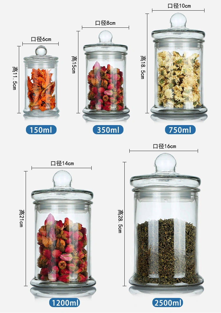 2500ml Glass Storage Jars with Clear Glass Lid Glass Food Storage Canister Cookie Jar