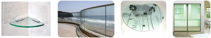 10mm Curved Tempered Glass Construction Glassfor Building /Shower Door/Railing