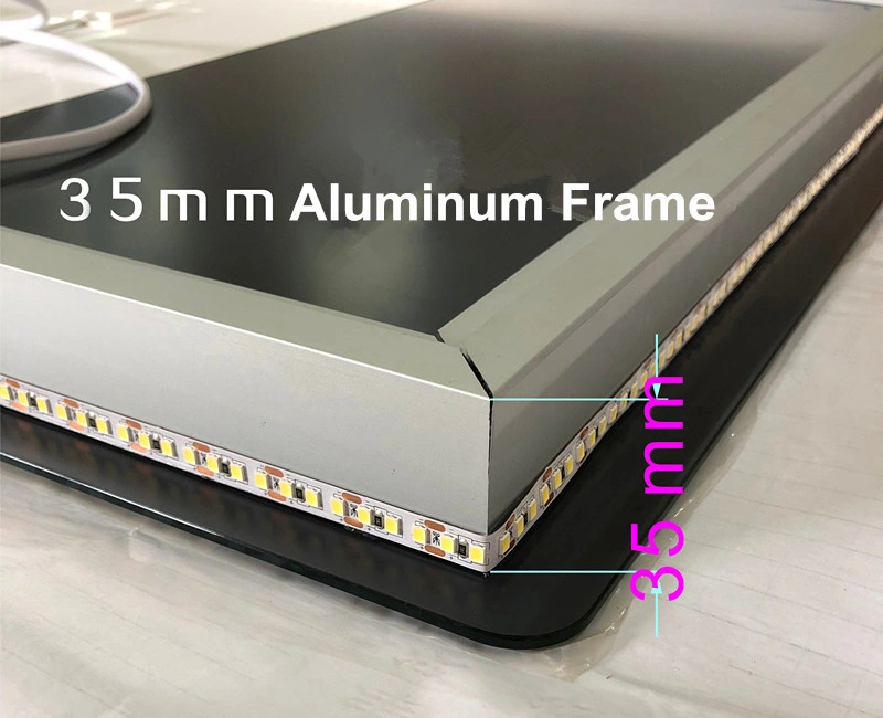 Decorative Framless Silver HD LED Light Mirror for Living Room (MR-YB1-DJ003W)