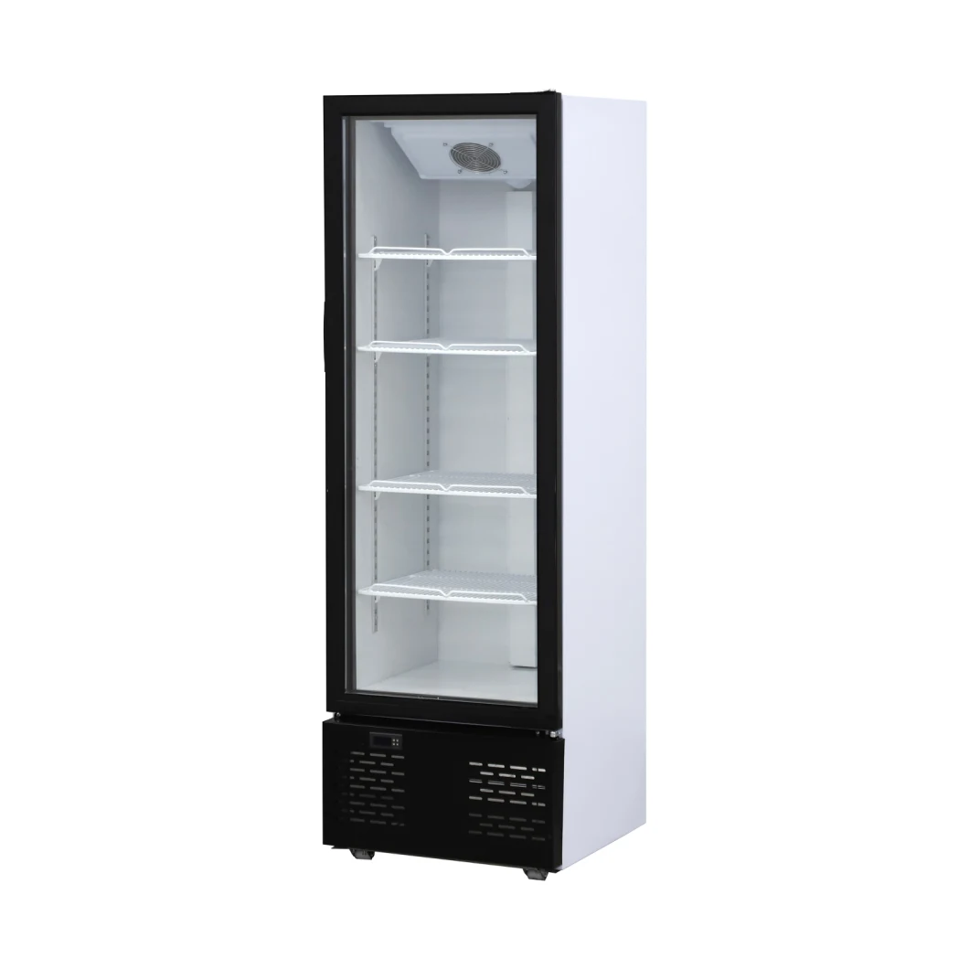 Single Door Tempered Glass Beverage Cooler Refrigerated Showcase Freezer