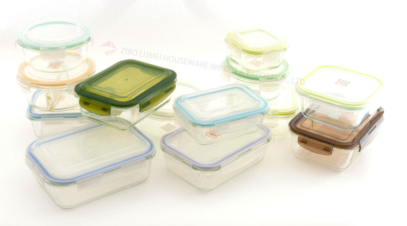 Lock Heat Resistant Glass 3 Piece Baby Food Container Set FDA