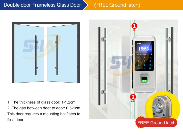 Biometric Fingerprint Glass Door Locks for Framed Glass Door
