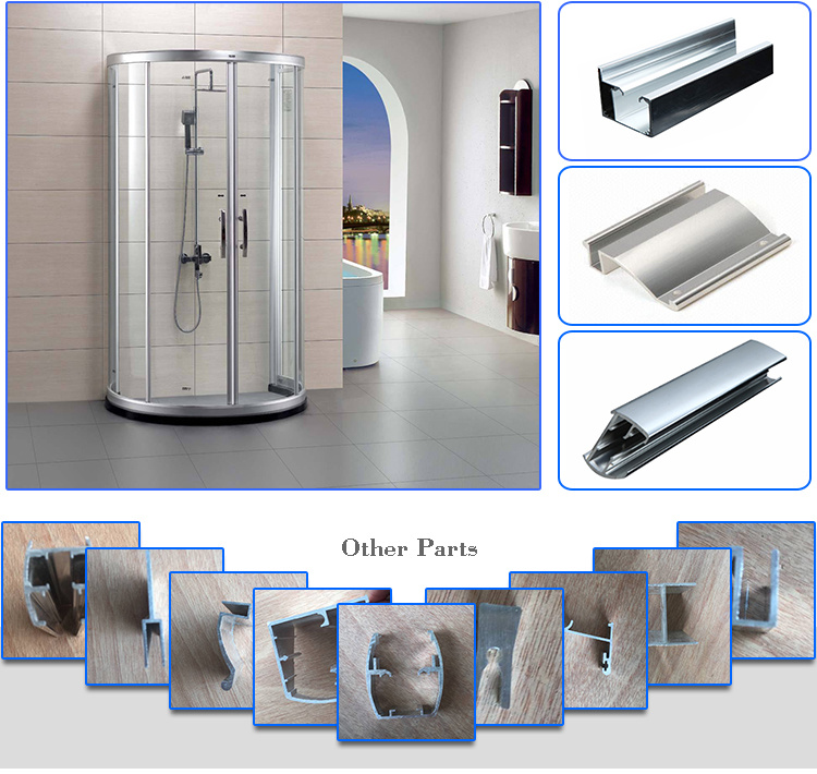 Portable Clear Sliding Tempered Glass Free Clips Shower Enclosure