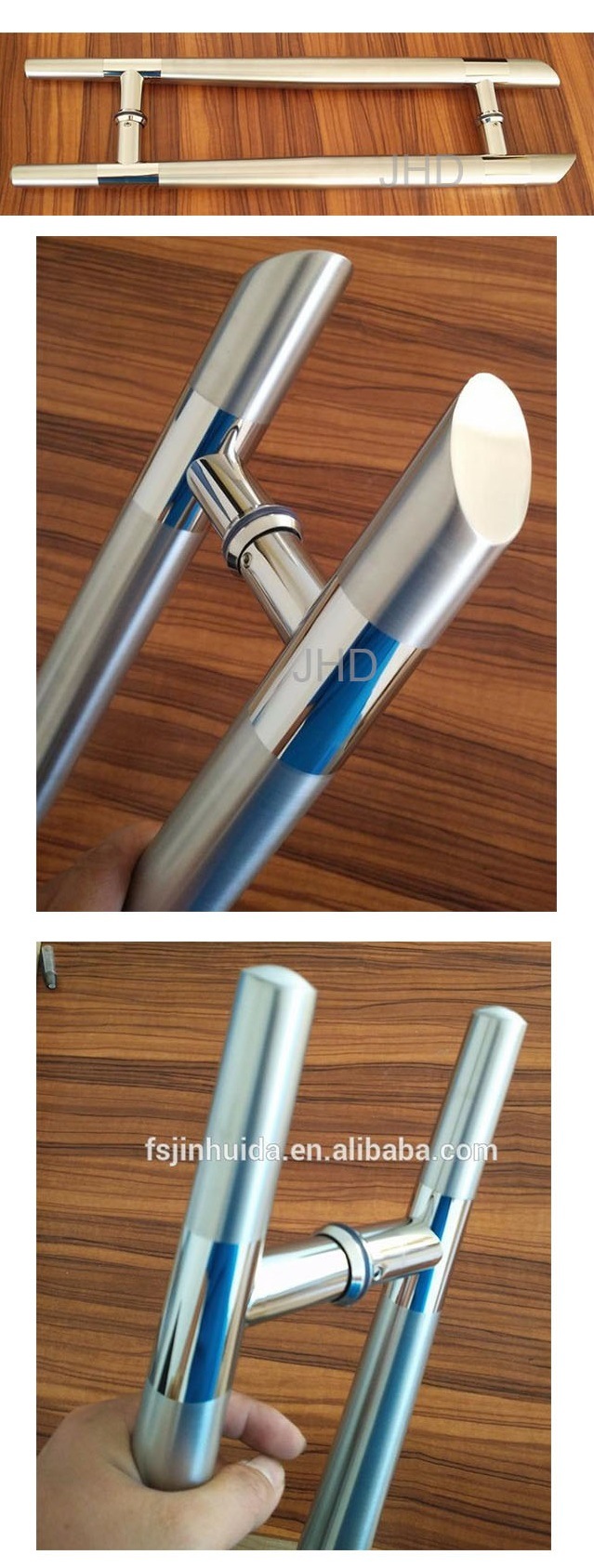 Gaoyao New Design Stainless Steel Tempered Glass Door Pull Handle