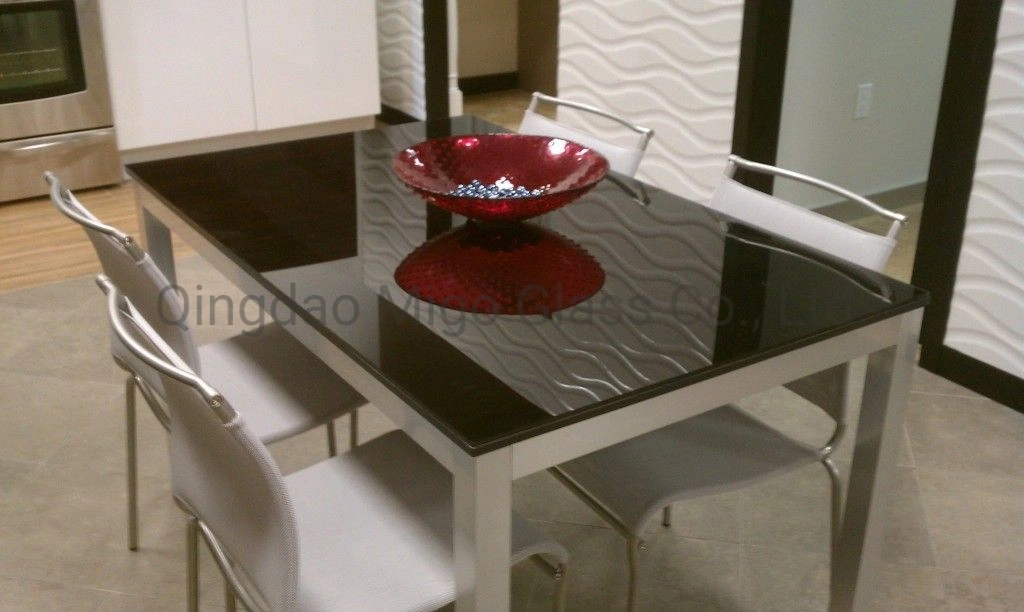 China 8-12mm Back Painted Glass Dining Table, Screen Printing Glass Tabletops