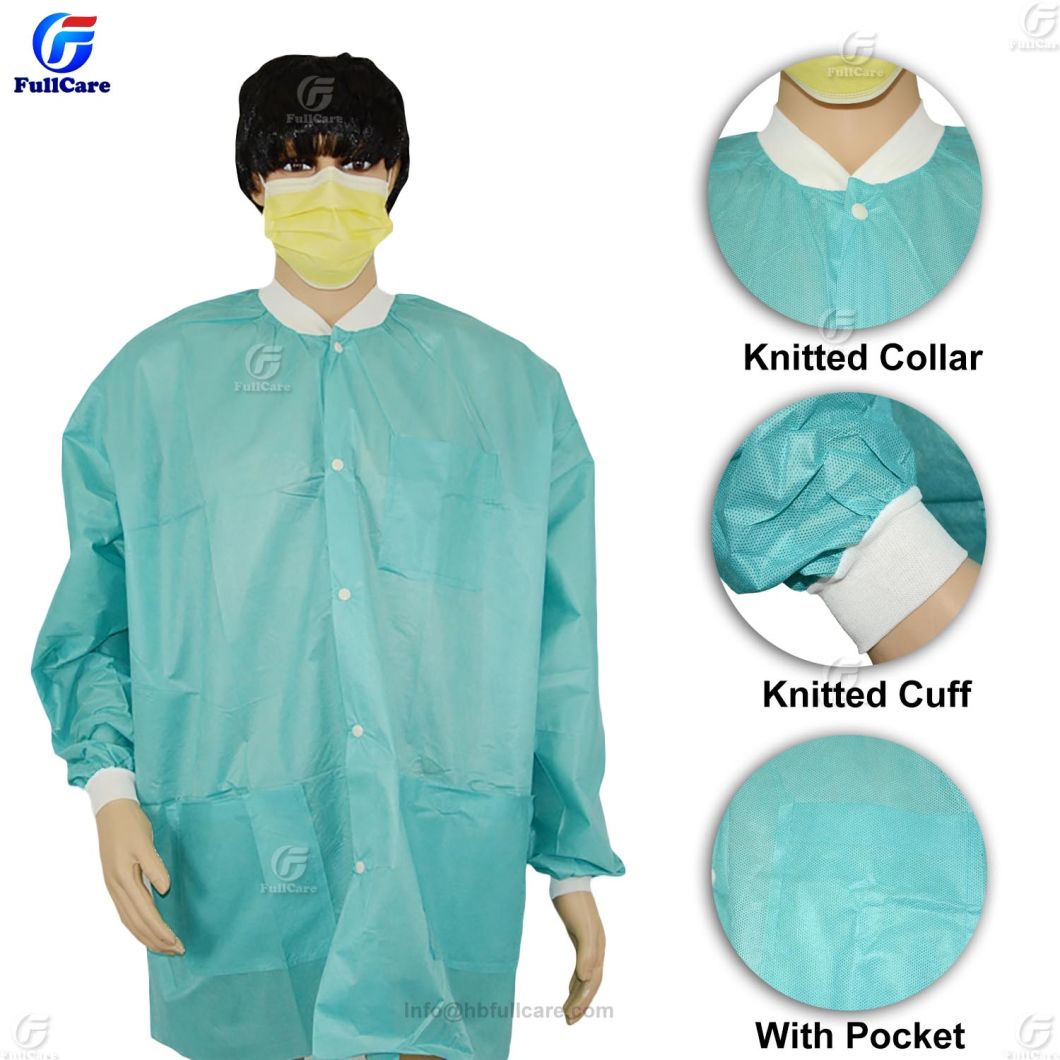 Vistor Coat, Hospital Uniform, Nonwoven Visitor Coat, Lab Coat, Disposable Visitor Coat, PE Visitor Coat, Disposable PP Patient Coat, Waterproof Lab Coat