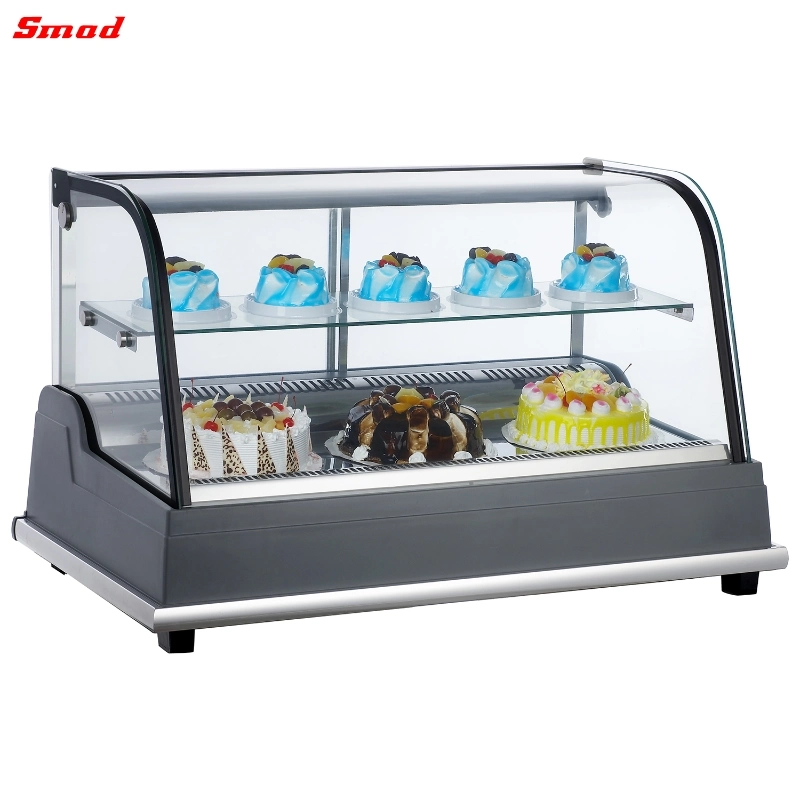 185L Counter Top Front Curved Glass Bread Bakery Cake Display Showcase Fridges