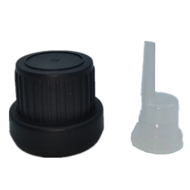 Cap Euro Black or White Tamper Evident Cap and Orifice Reducer for Euro Dropper Glass Bottle