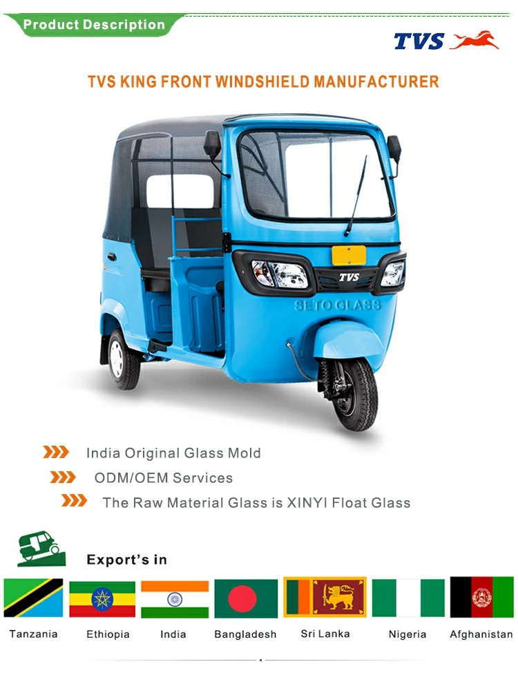 Bajaj Piaggio Tuk Tuk Rickshaw Spare Parts Front Glass Front Windscreen/Windshield
