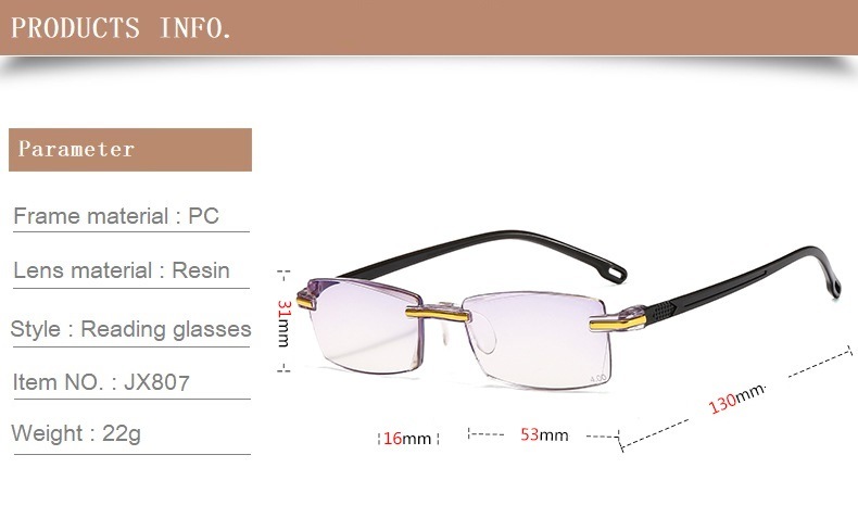 Rimless Reading Glasses Smart Frame Reading Glasses