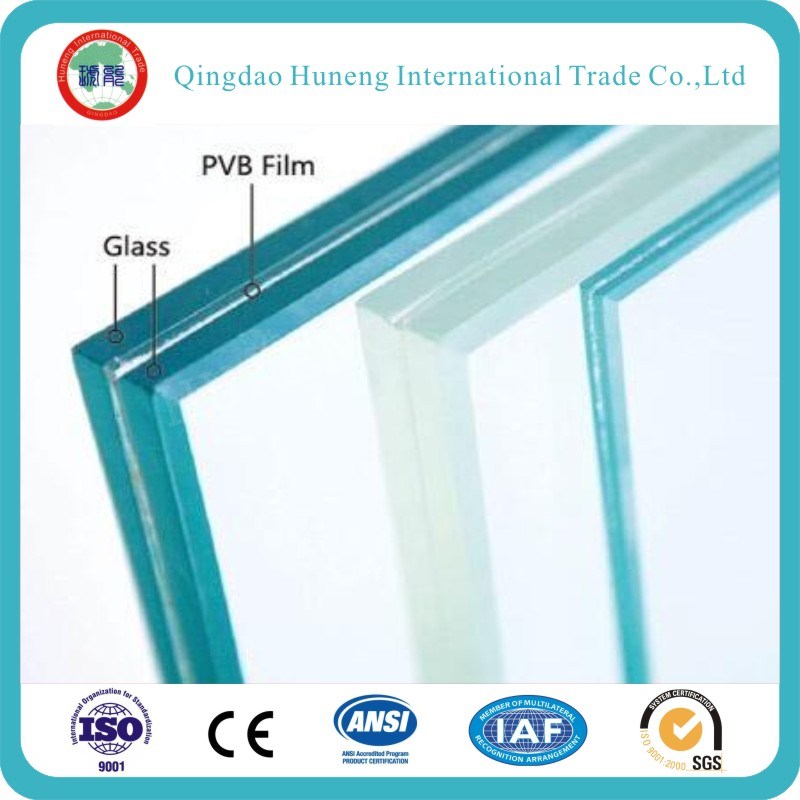4.38mm-52mm Clear/Grey/Bronze Laminated Glass with High Quality