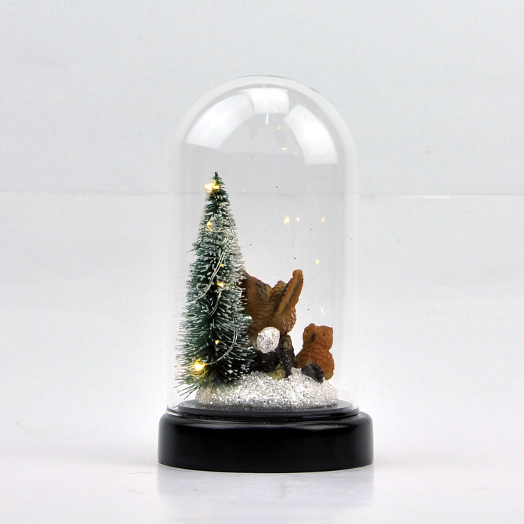 Christmas LED Glass Dome with Decoration Inside