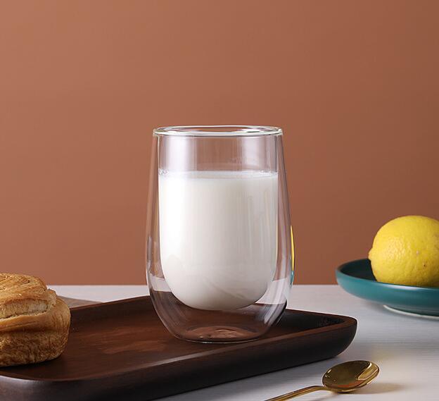 Heat Resistant Borosilicate Glass Milk Cup Glass Coffee Cup Double Wall Glass Cup