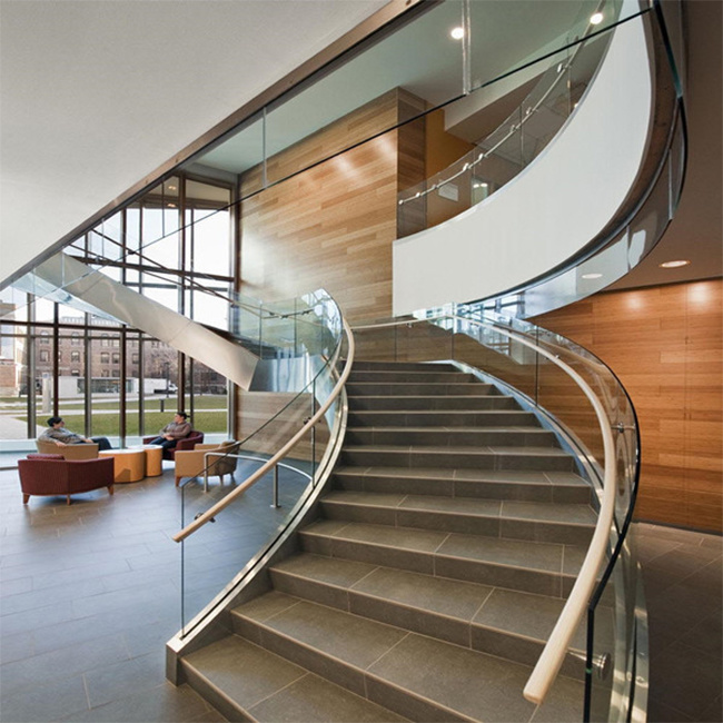 Australian Style Indoor Glass-Wood Staircase Floating Straight Stair