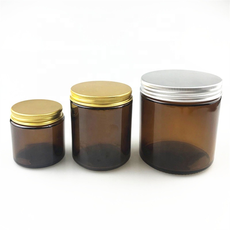 250ml 8oz Empty Dark Amber Glass Candle Jar with Lid Candles Scented Glass Jar