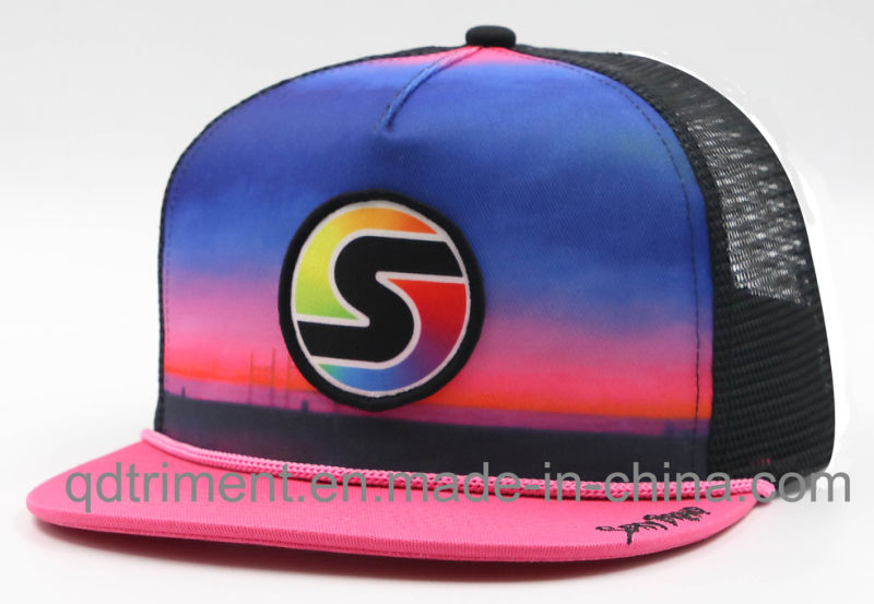 Custom Screen Print Flat Bill Snapback Camper Cap (TMFL9214)