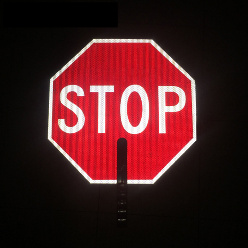 Anti UV Reflective LED Stop Aluminum Paddles Traffic Sign