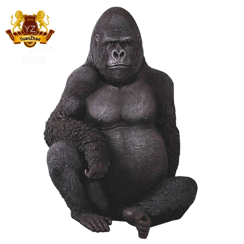 Resin Crafts Fiberglass Gorilla Statue Life Size Statue Gorilla Monkey Ape