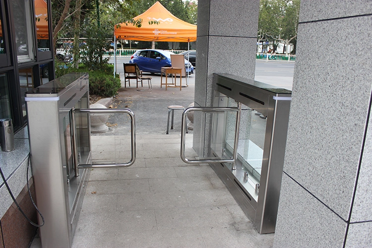 304 Stainless Steel Electronic Turnstile Acrylic Glass Swing Barrier Gate with 600mm Lane