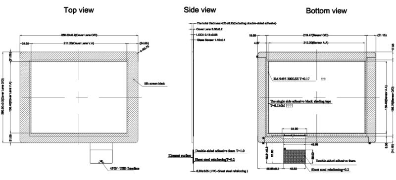 Cjtouch 10.4 Inch Multi-Touch Capacitive Touch Screen Made of Glass+Glass