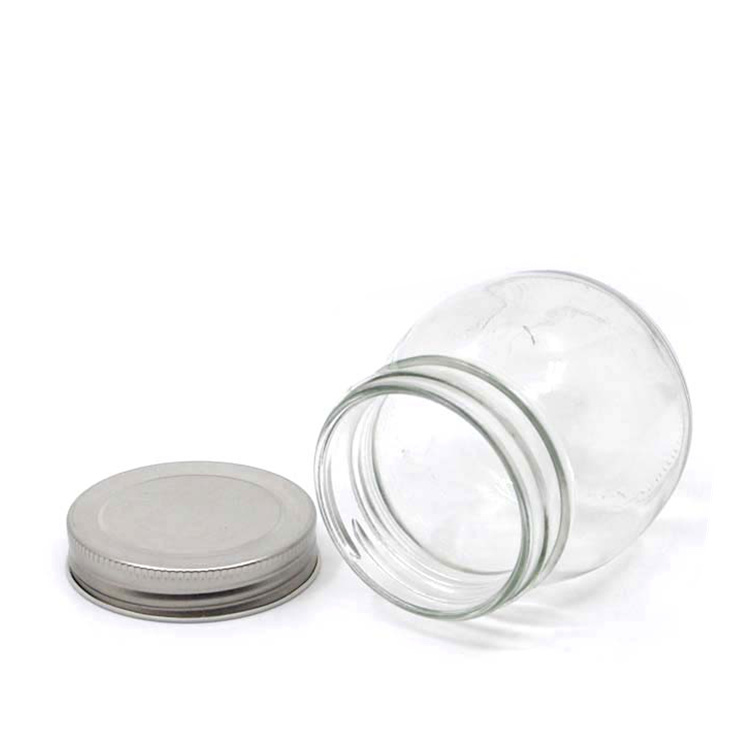 Glass Mason Jar with Metal Lid/ Wide Mouth Glass Jam Peanut Butter Glass Jar