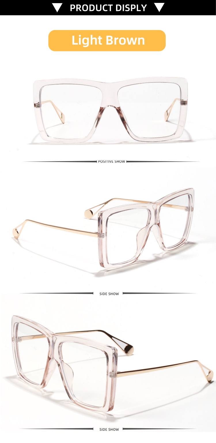 Retro Trend Plain Glasses Square Glasses Instagram Web Celebrity