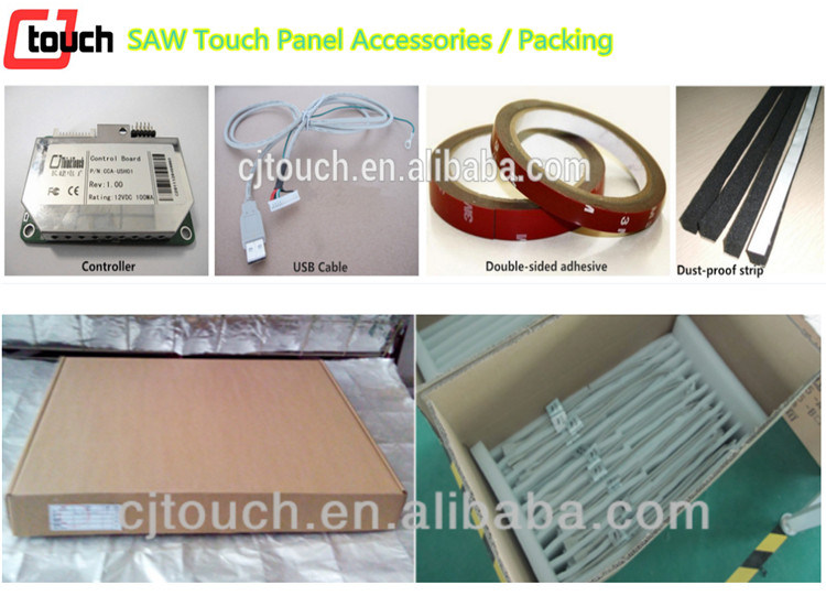 15inch Pcap IR Saw Capacitive Touchscreen Advertising Display Pure Panels Glass Overlay Kit