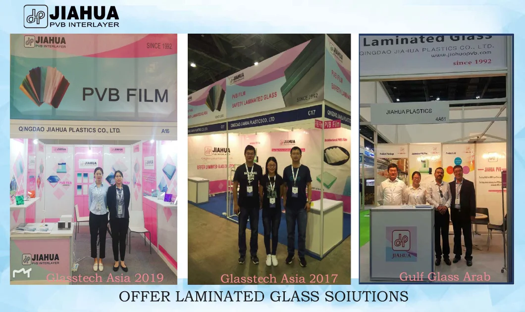 Decorative Safety Laminated Glass with Clear Float Glass & Color PVB Film