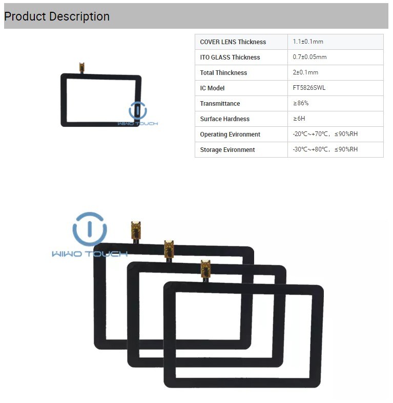 USB Interface Glass+Glass 10.1 Inch Projected Capacitive Touch Screen