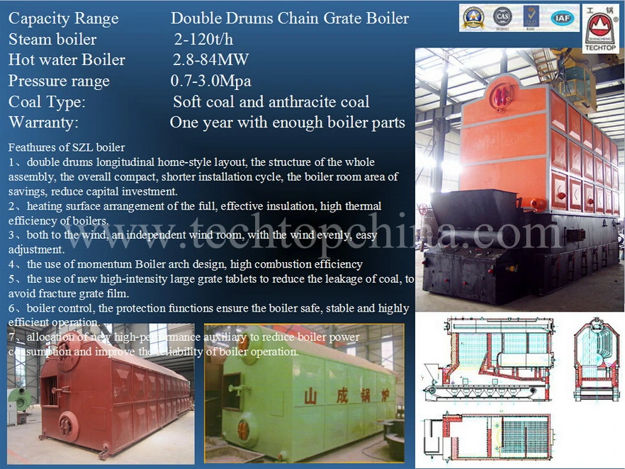 4ton Automatic Chain Grate Coal Fired Steam Boiler for Sale