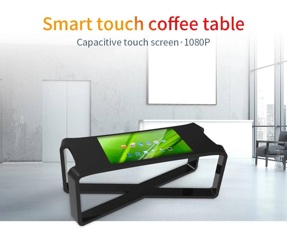 Intelligent Customized Designed 43inch White Interactive Touch Tea Table with Templered Glass Panel