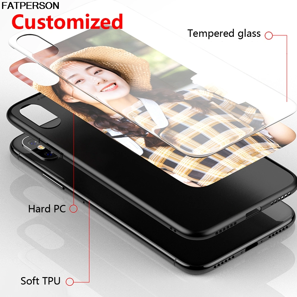 Hot Sale Full Coverage TPU PC Anti-Scratch Tempered Glass Back Cover Case Anti Fall Protector for iPhone Customized Tempered Glass Back Cover