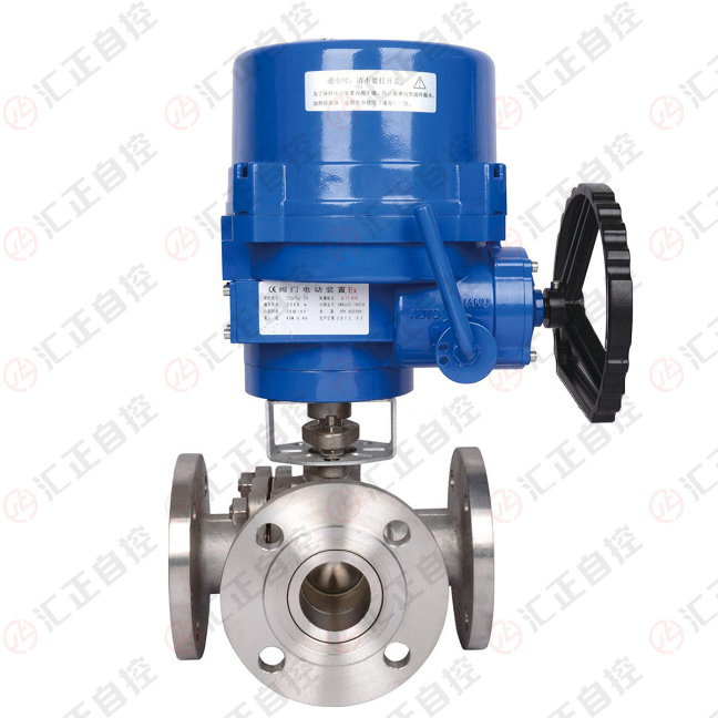 Electric Flange Explosion-Proof Three-Way Ball Valve of Stainless Steel
