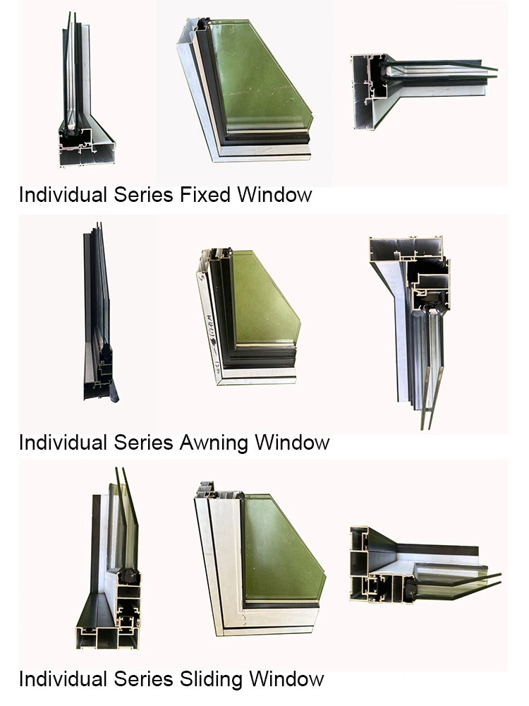 High Quality Aluminum Profile Thermal Break Window and Door Tempered Glass Awning Window