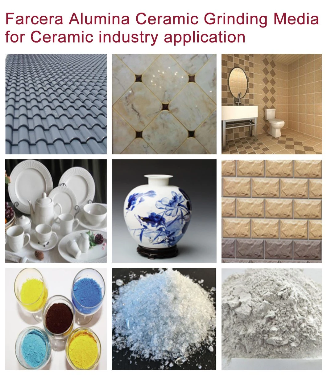 65-92% Al2O3 Alumina Grinding Ball for Ceramic Glaze Frit Clay
