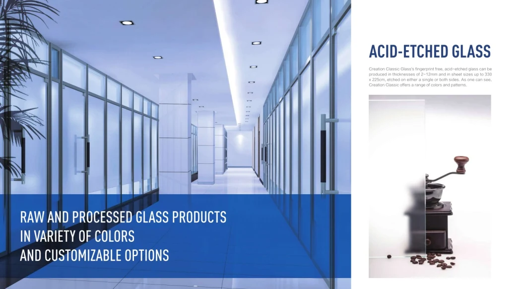 Acid Etched Titanium Coated Glass Customized Decorative Glass