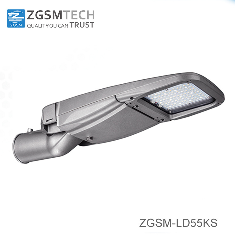 55W Full Die-Cast Aluminum Housing Street Lights with Glass Cover
