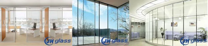 Jinghu China Factory Clear Tempered Glass Toughened Glass for Construction Door Window Glass