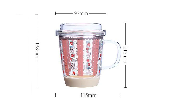 Borosilicate Glass Cups Mugs with Infuser Pyrex Glass Tea Cup Glass Water Cup