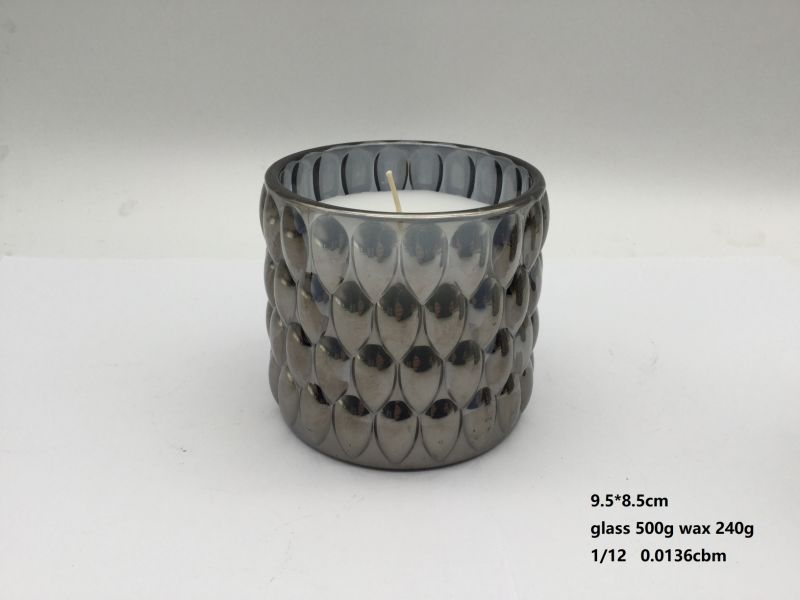 Scented Candle in Smoky Gray Glass for Daily Life