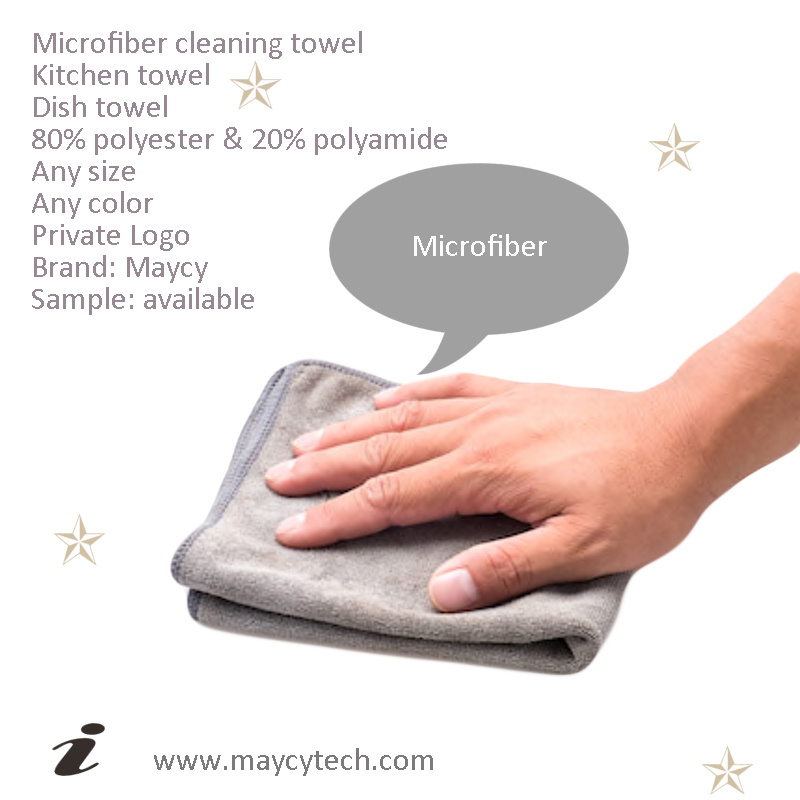 OEM High Quality Custom Size Absorbent Durable Kitchen Cleaning Towel, Antibacterial Microfiber, Suede Glasses/ Car/Camera/Jewelry Polishing Cleaning Cloths