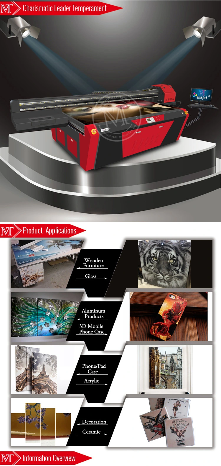 Factory Industrial Fast Digital Glass/Ceramic/Aluminum Printing Machine Flatbed UV Printer