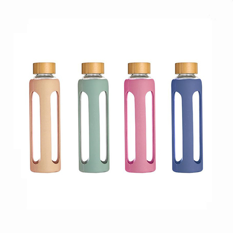 Soft Sleeve No Plastic Outdoor Shatterproof Glass Water Bottle